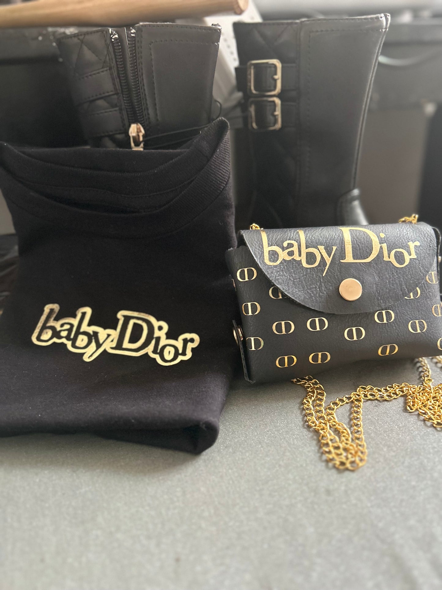Handmade Childs Purse and Bow Set